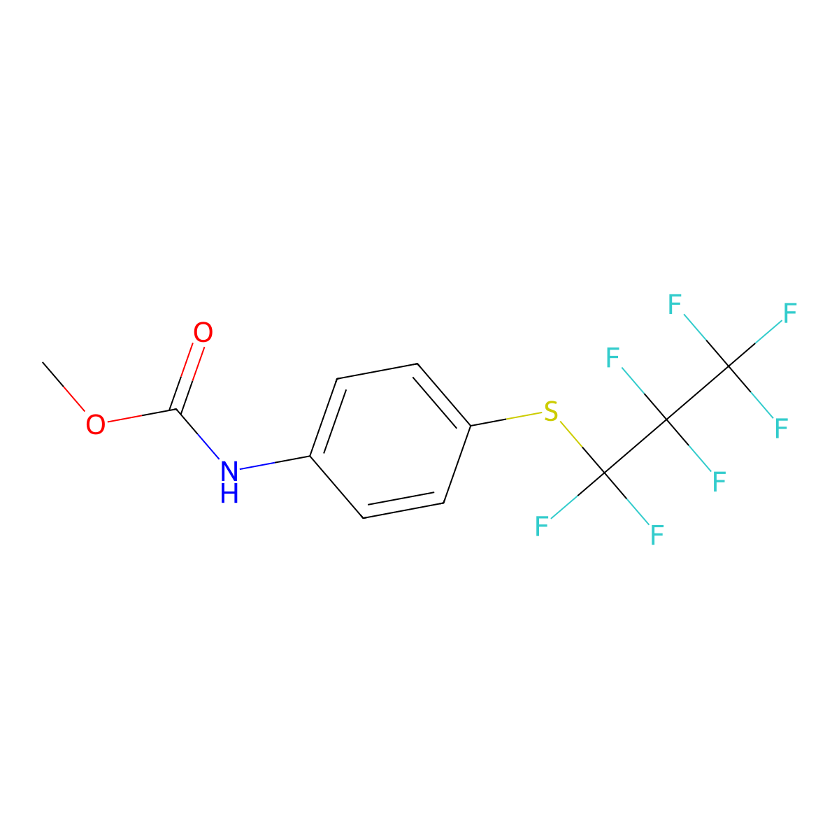 Methyl N-{4-[(1,1,2,2,3,3,3-heptafluoropropyl)sulfanyl]phenyl}carbamate molecular structure, CAS 149142-21-2