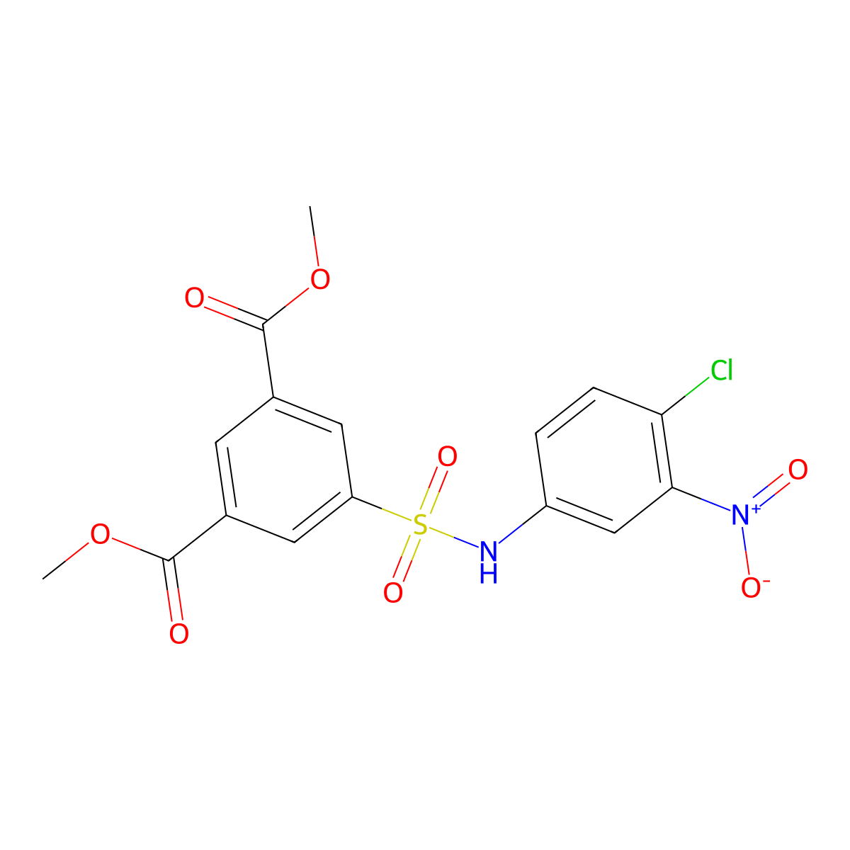 Dimethyl 5-[(4-chloro-3-nitrophenyl)sulfamoyl]benzene-1,3-dicarboxylate molecular structure, CAS 149142-23-4