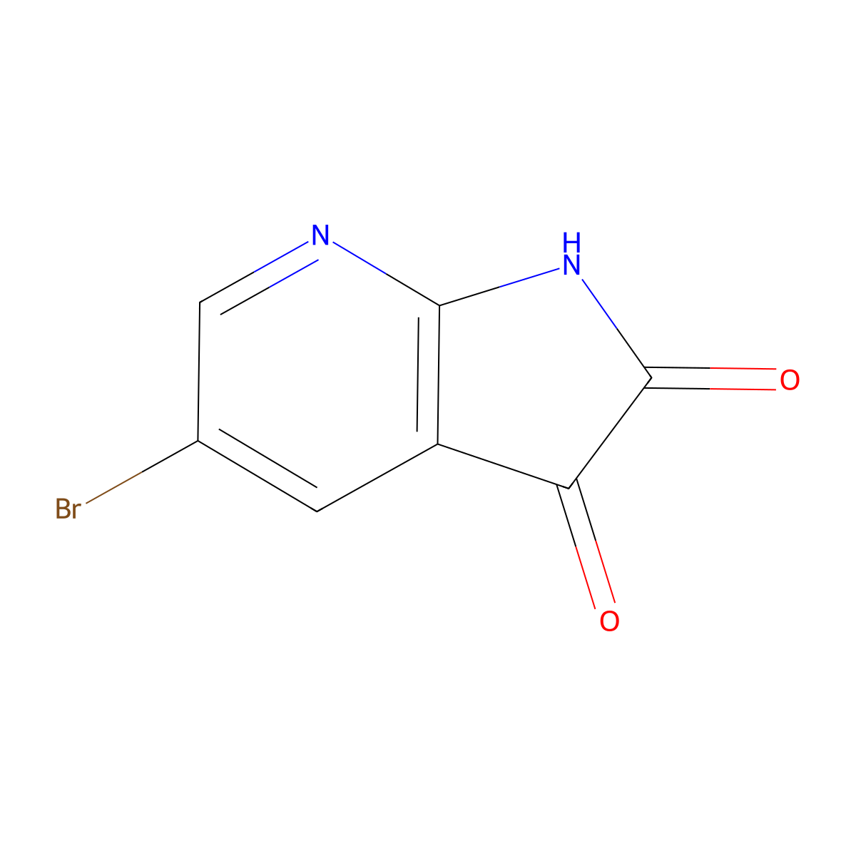 5-Bromo-1H-pyrrolo[2,3-b]pyridine-2,3-dione molecular structure, CAS 149142-67-6