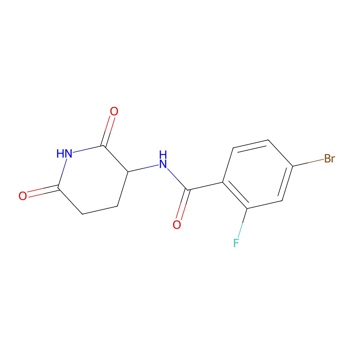 4-bromo-N-(2,6-dioxopiperidin-3-yl)-2-fluorobenzamide molecular structure, CAS 1491427-78-1