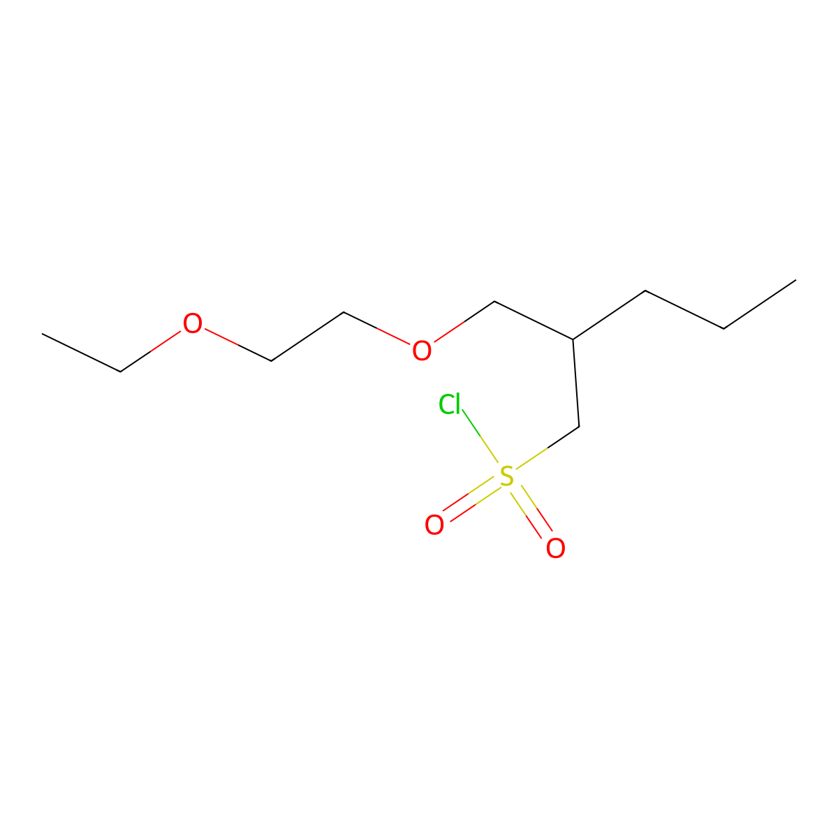 2-((2-Ethoxyethoxy)methyl)pentane-1-sulfonyl chloride molecular structure, CAS 1491430-17-1