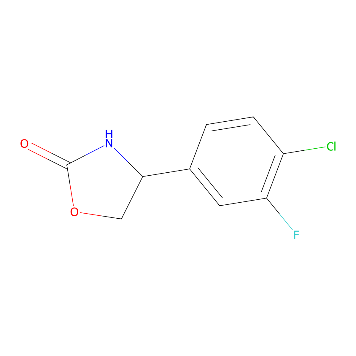 4-(4-Chloro-3-fluorophenyl)oxazolidin-2-one molecular structure, CAS 1491433-51-2