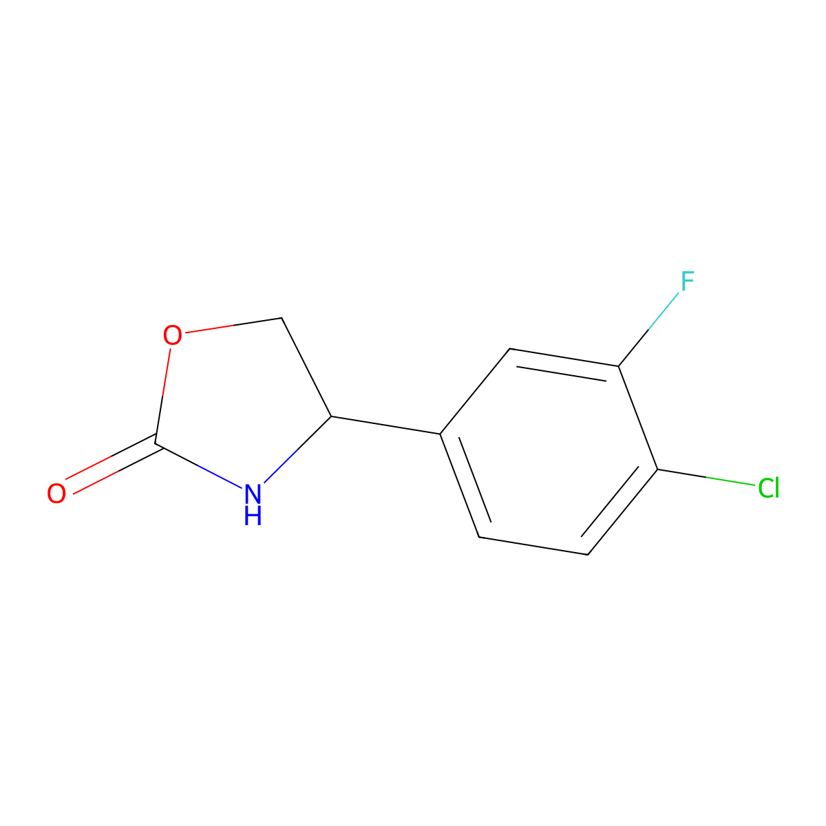 4-(4-Chloro-3-fluorophenyl)oxazolidin-2-one molecular structure, CAS 1491433-51-2