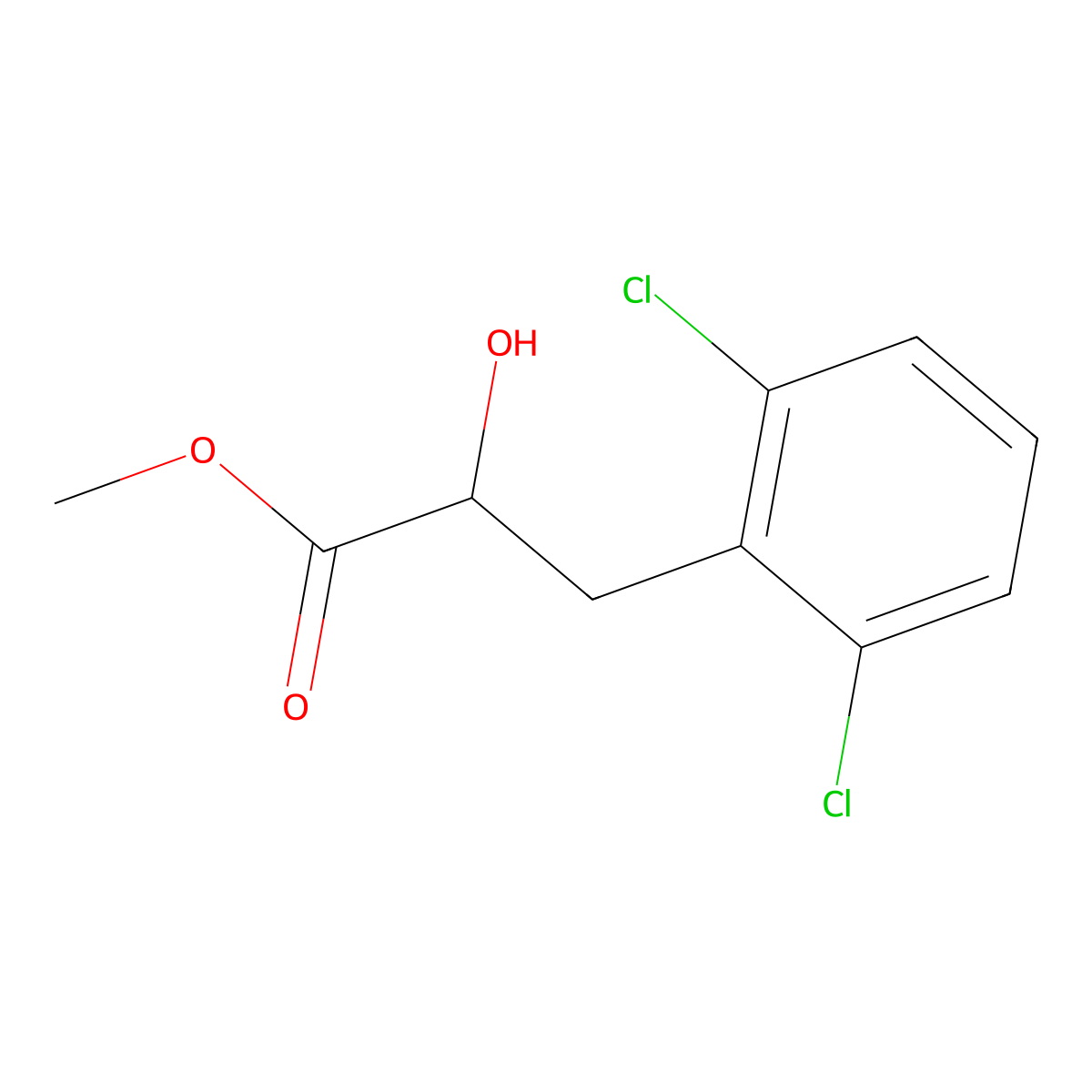 Methyl 3-(2,6-dichlorophenyl)-2-hydroxypropanoate molecular structure, CAS 1491449-22-9