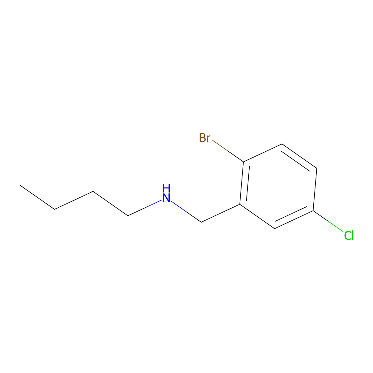 [(2-Bromo-5-chlorophenyl)methyl](butyl)amine molecular structure, CAS 1491450-22-6