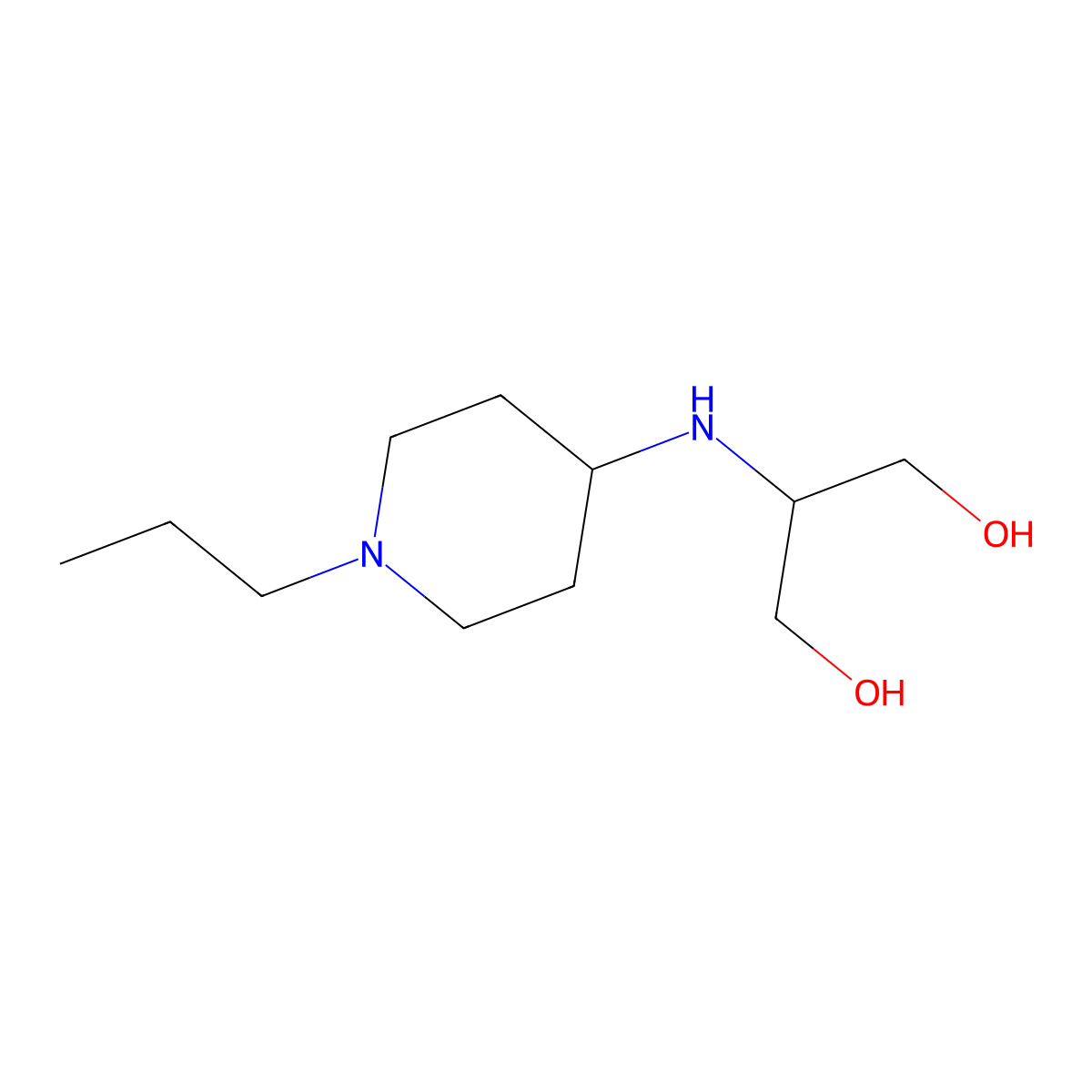 2-[(1-Propylpiperidin-4-yl)amino]propane-1,3-diol molecular structure, CAS 1491464-68-6