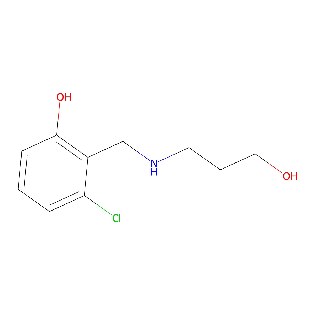 3-Chloro-2-{[(3-hydroxypropyl)amino]methyl}phenol molecular structure, CAS 1491467-28-7