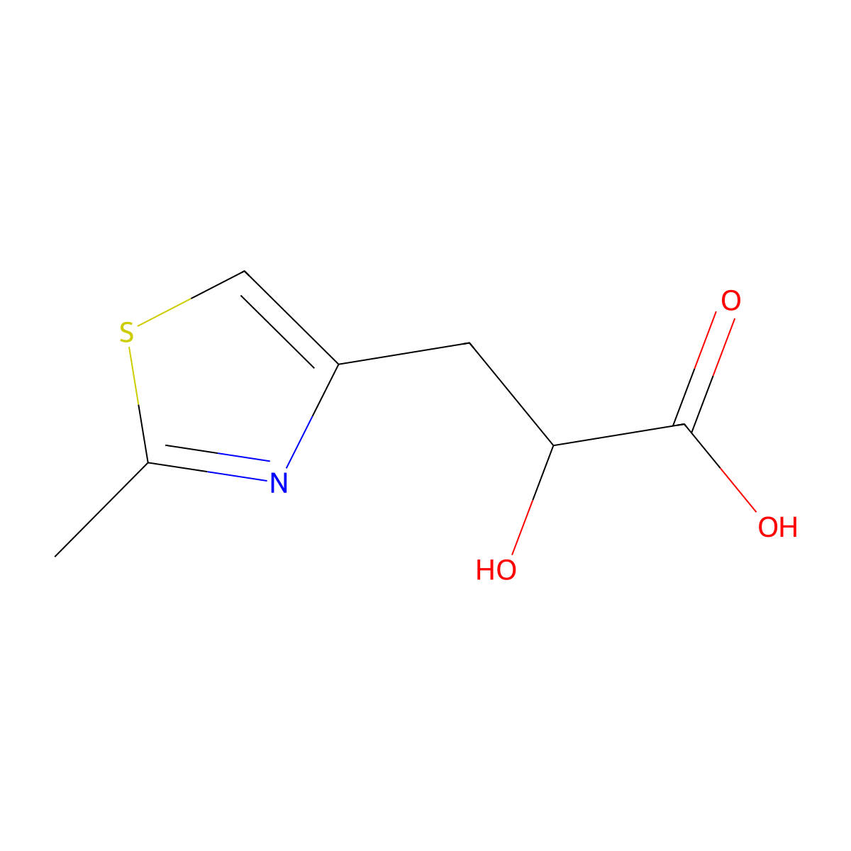 2-Hydroxy-3-(2-methyl-1,3-thiazol-4-yl)propanoic acid molecular structure, CAS 1491475-27-4
