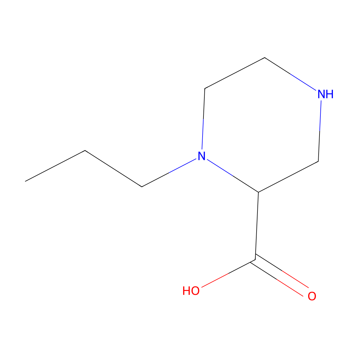 1-Propylpiperazine-2-carboxylic acid molecular structure, CAS 1491480-53-5