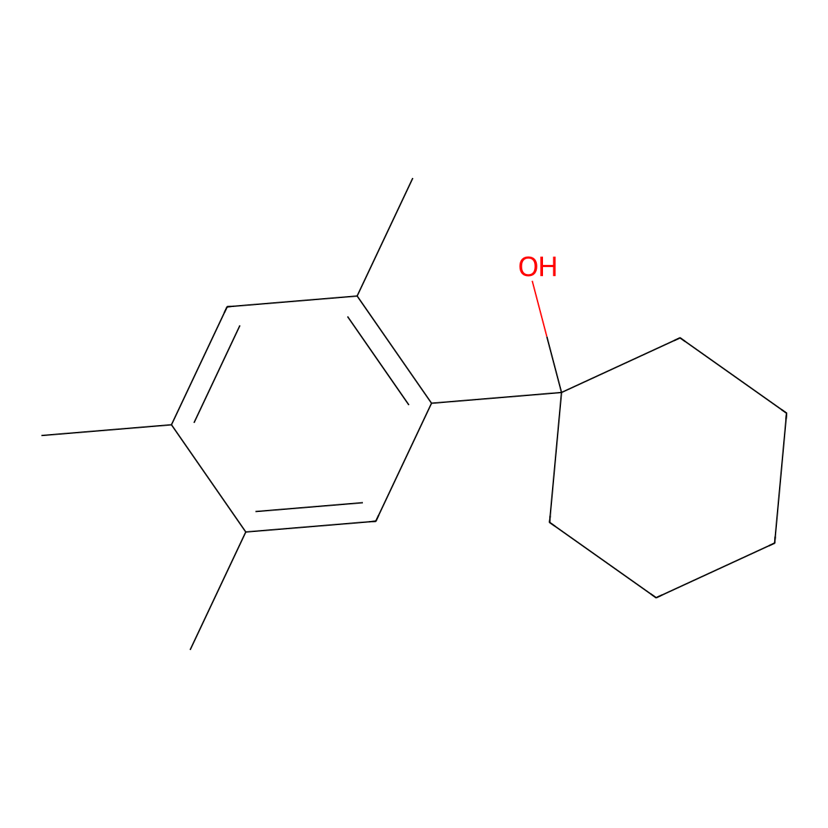 1-(2,4,5-Trimethylphenyl)cyclohexanol molecular structure, CAS 1491485-34-7