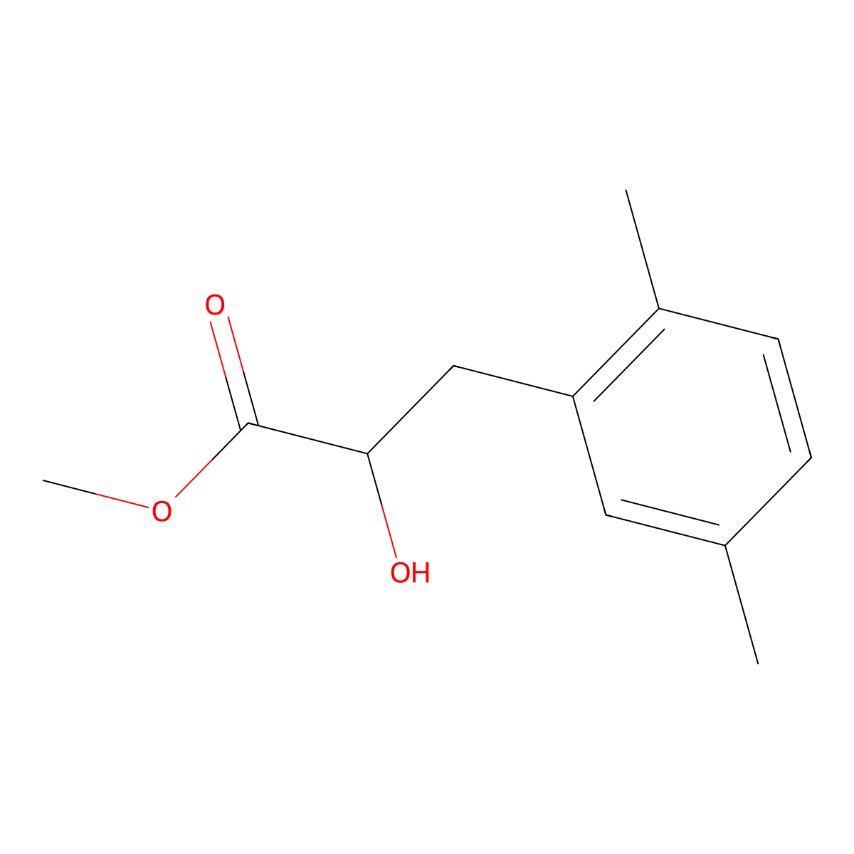 Methyl 3-(2,5-dimethylphenyl)-2-hydroxypropanoate molecular structure, CAS 1491492-42-2