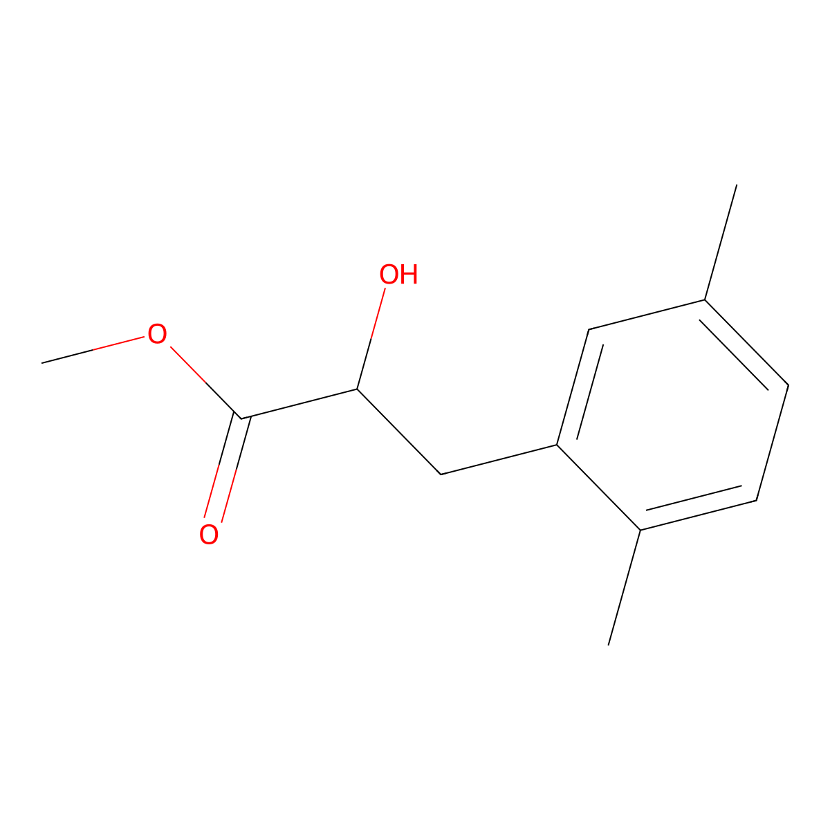 Methyl 3-(2,5-dimethylphenyl)-2-hydroxypropanoate molecular structure, CAS 1491492-42-2