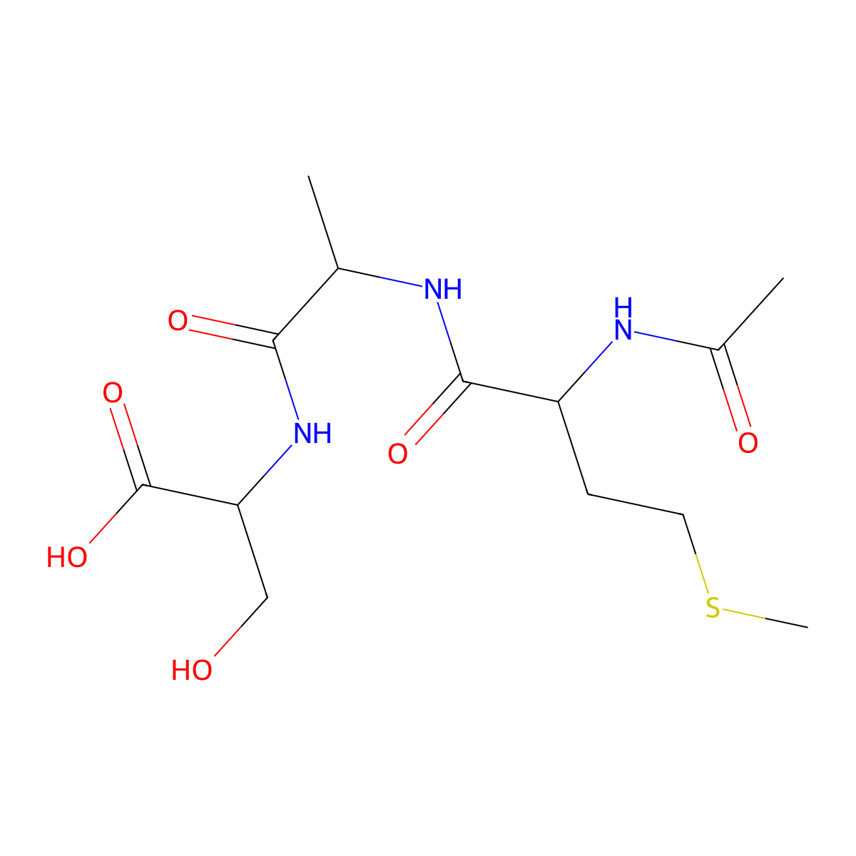 Ac-Met-Ala-Ser-OH molecular structure, CAS 149151-19-9