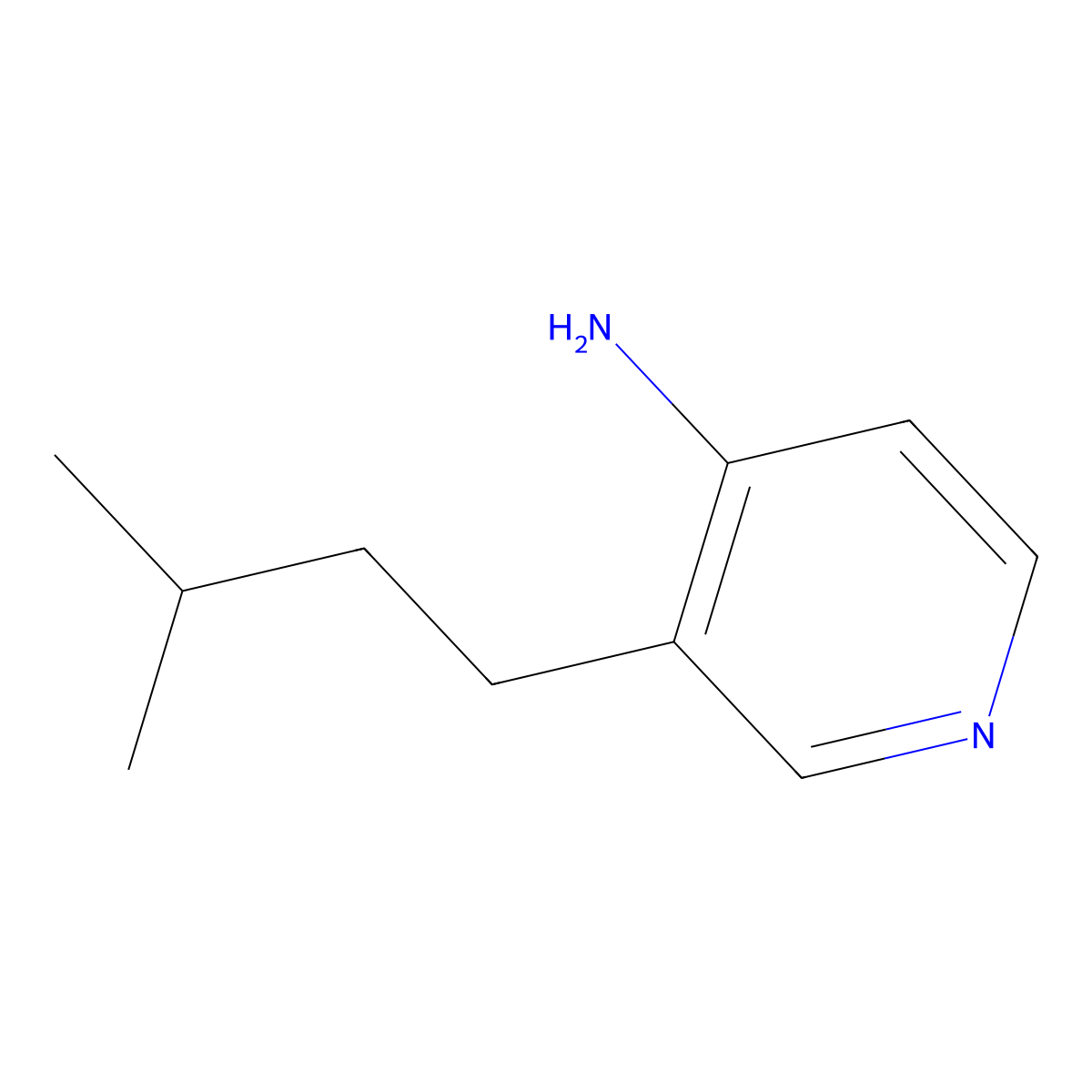 3-(3-Methylbutyl)pyridin-4-amine molecular structure, CAS 1491511-33-1