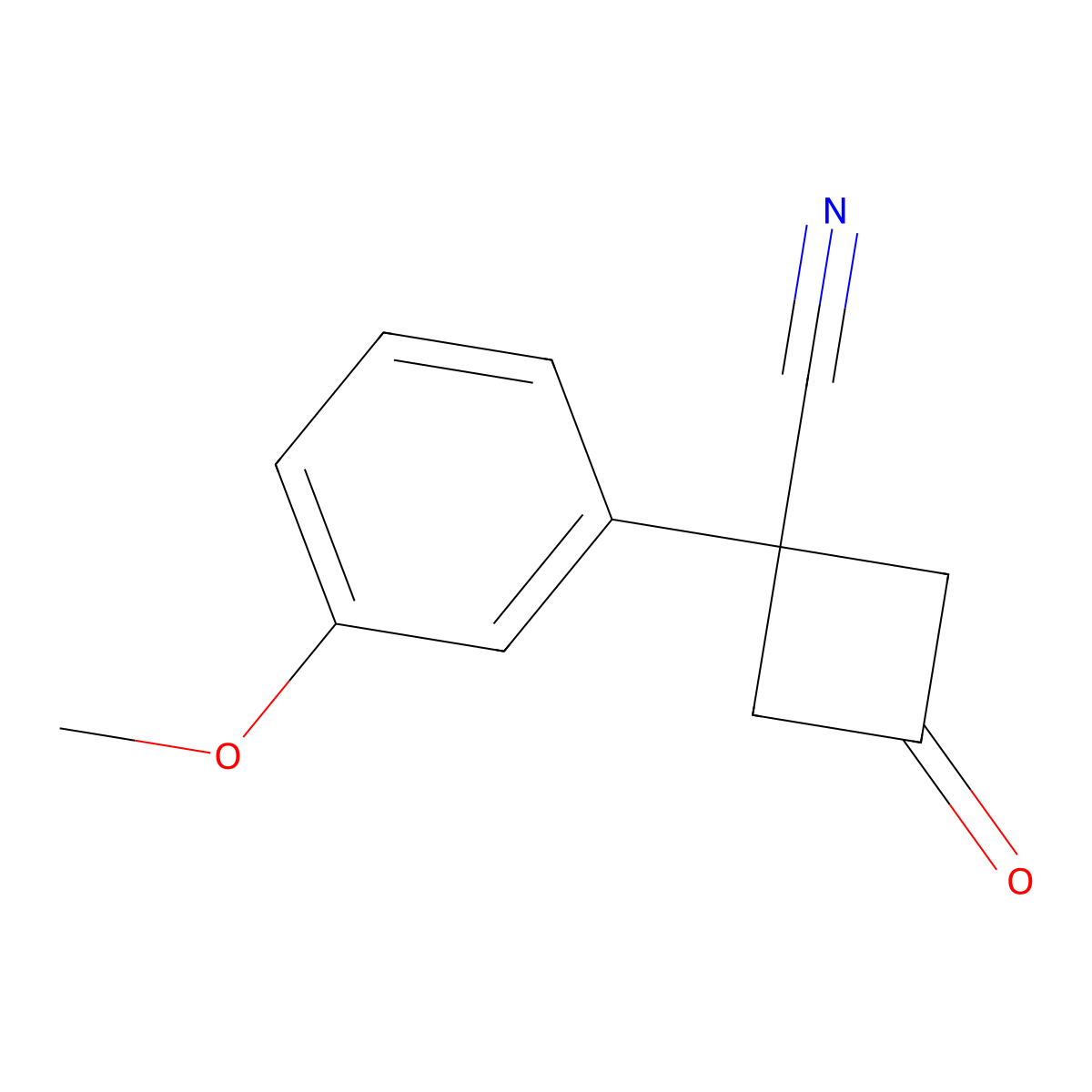 1-(3-Methoxyphenyl)-3-oxocyclobutane-1-carbonitrile molecular structure, CAS 1491519-18-6