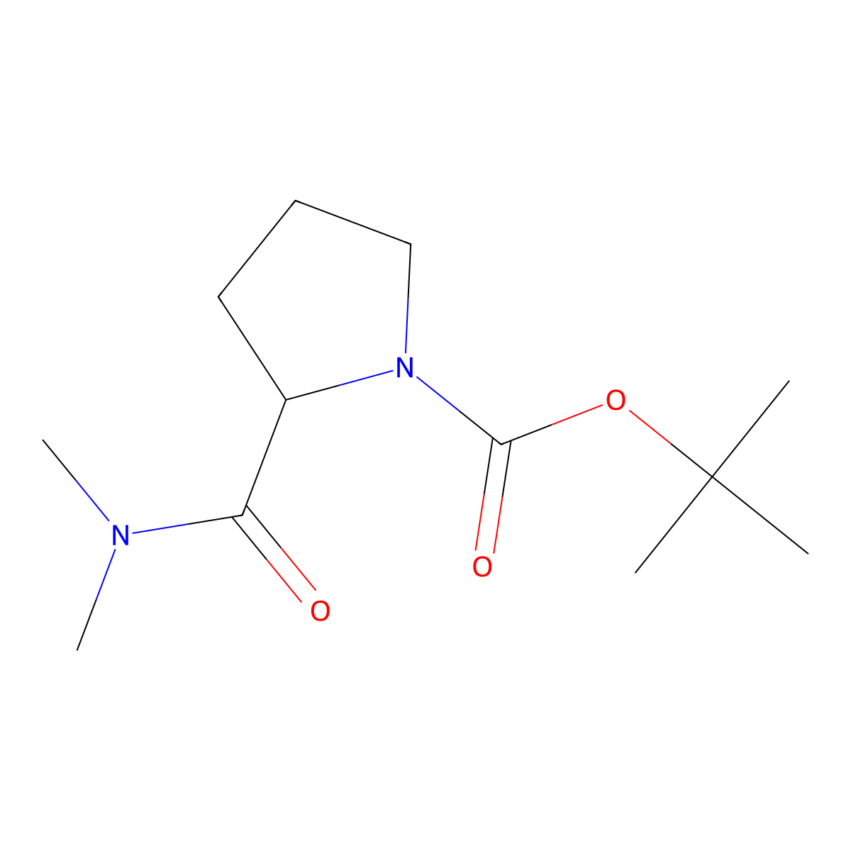 Tert-butyl (2S)-2-(dimethylcarbamoyl)pyrrolidine-1-carboxylate molecular structure, CAS 149152-54-5