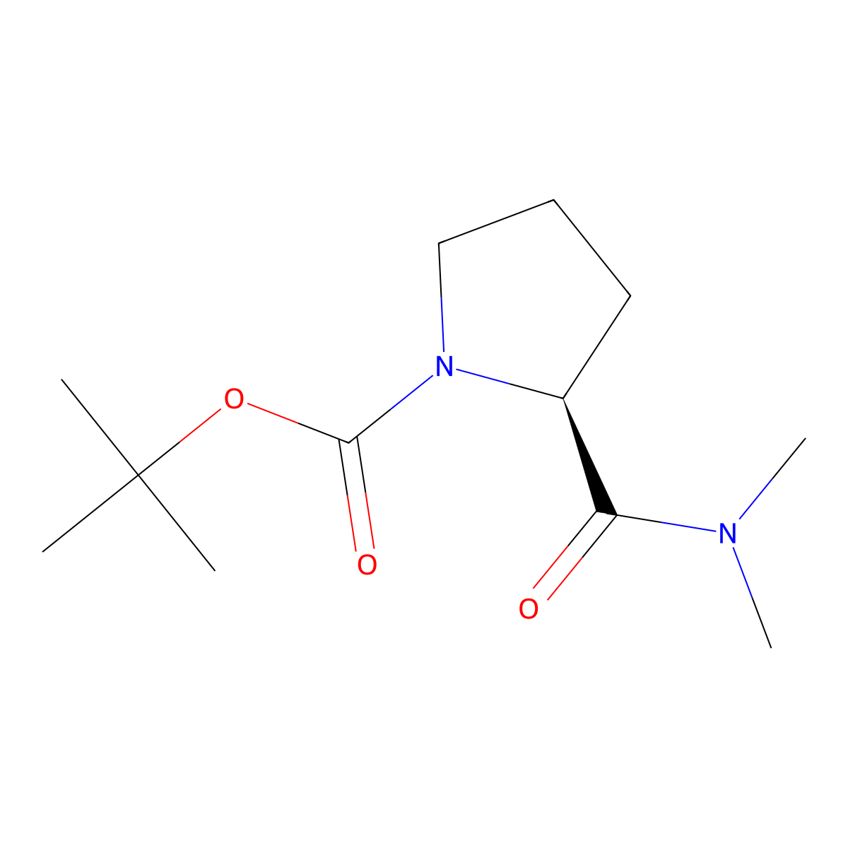Tert-butyl (2S)-2-(dimethylcarbamoyl)pyrrolidine-1-carboxylate molecular structure, CAS 149152-54-5