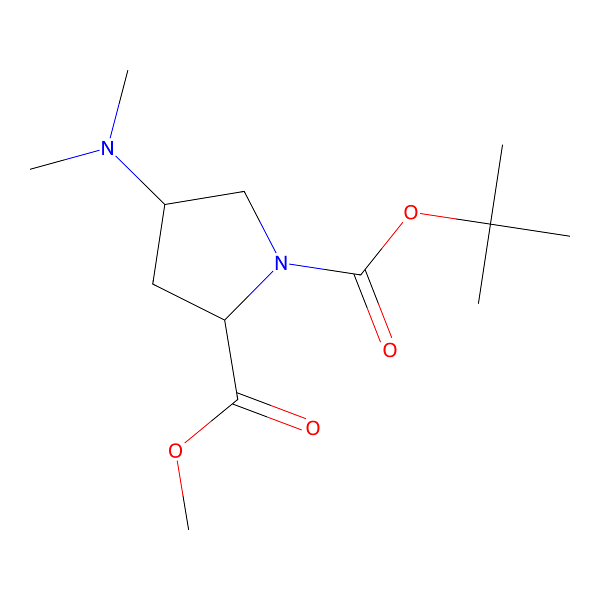 (4S)-1-Boc-4-(Dimethylamino)-L-proline methyl ester molecular structure, CAS 149152-71-6