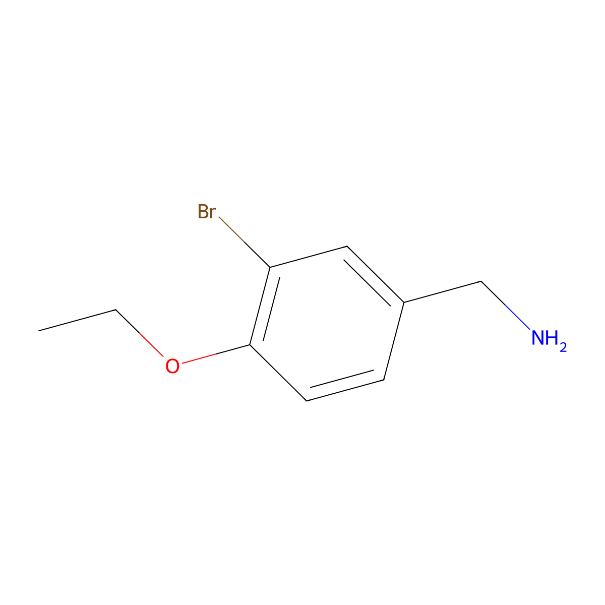 (3-Bromo-4-ethoxyphenyl)methanamine molecular structure, CAS 1491549-11-1