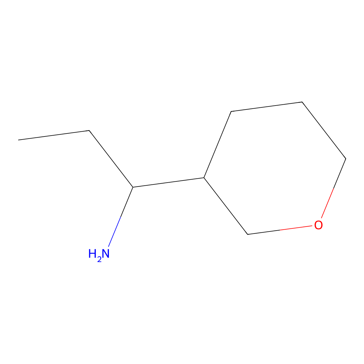 1-(Oxan-3-yl)propan-1-amine molecular structure, CAS 1491556-16-1