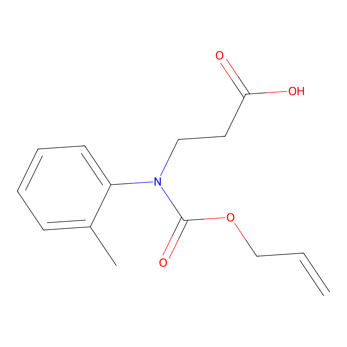 3-[(2-Methylphenyl)[(prop-2-en-1-yloxy)carbonyl]amino]propanoic acid molecular structure, CAS 1491556-89-8