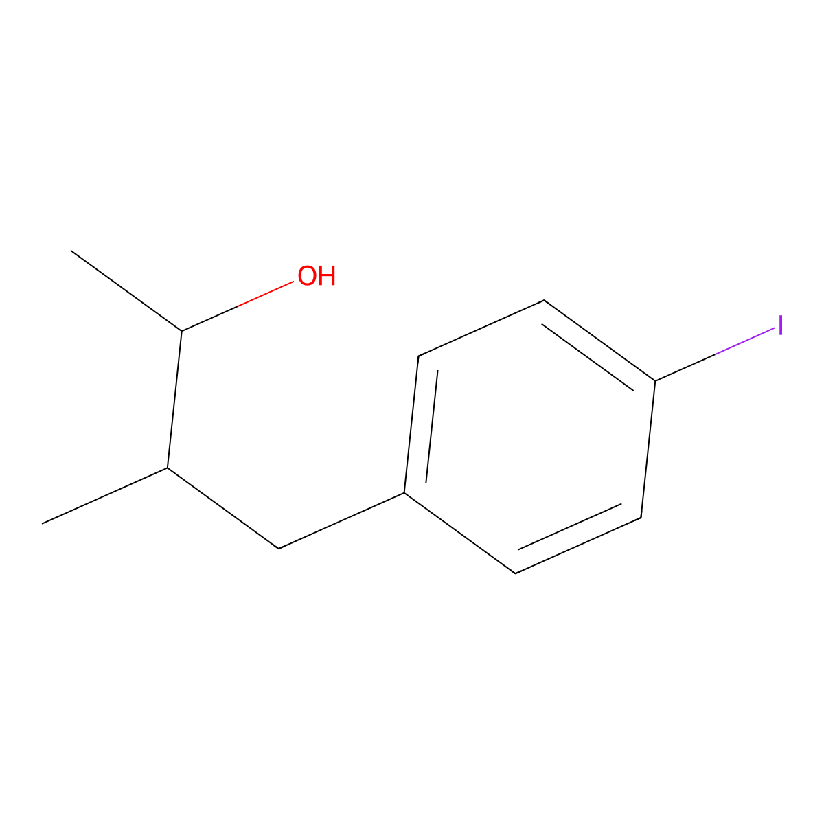 4-(4-Iodophenyl)-3-methylbutan-2-ol molecular structure, CAS 1491564-18-1