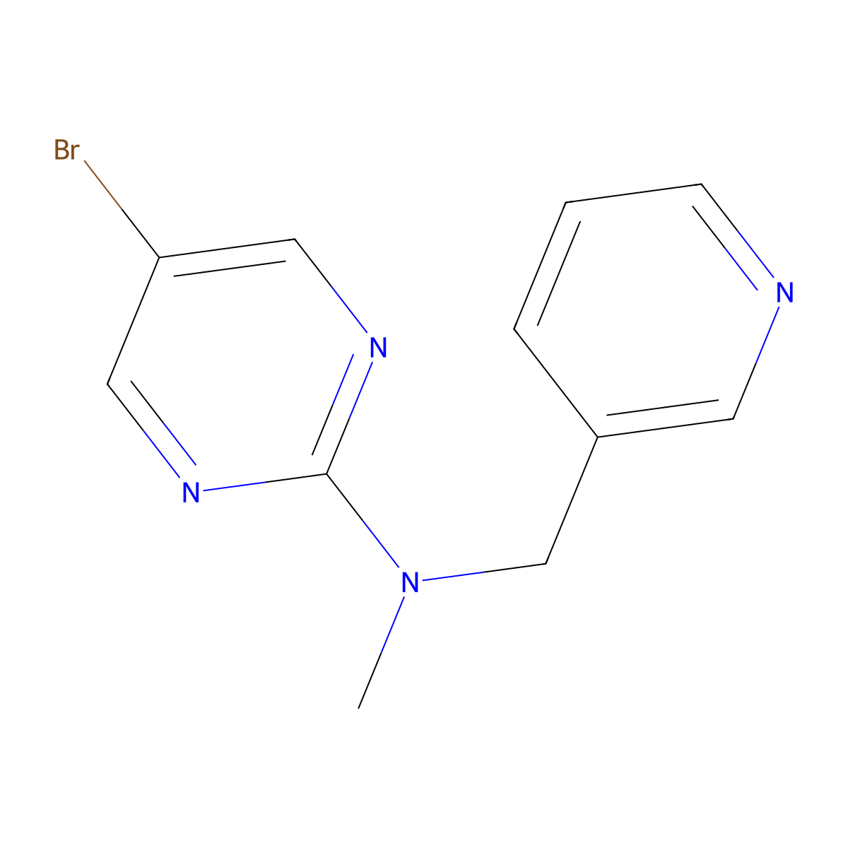 5-bromo-N-methyl-N-[(pyridin-3-yl)methyl]pyrimidin-2-amine molecular structure, CAS 1491568-67-2