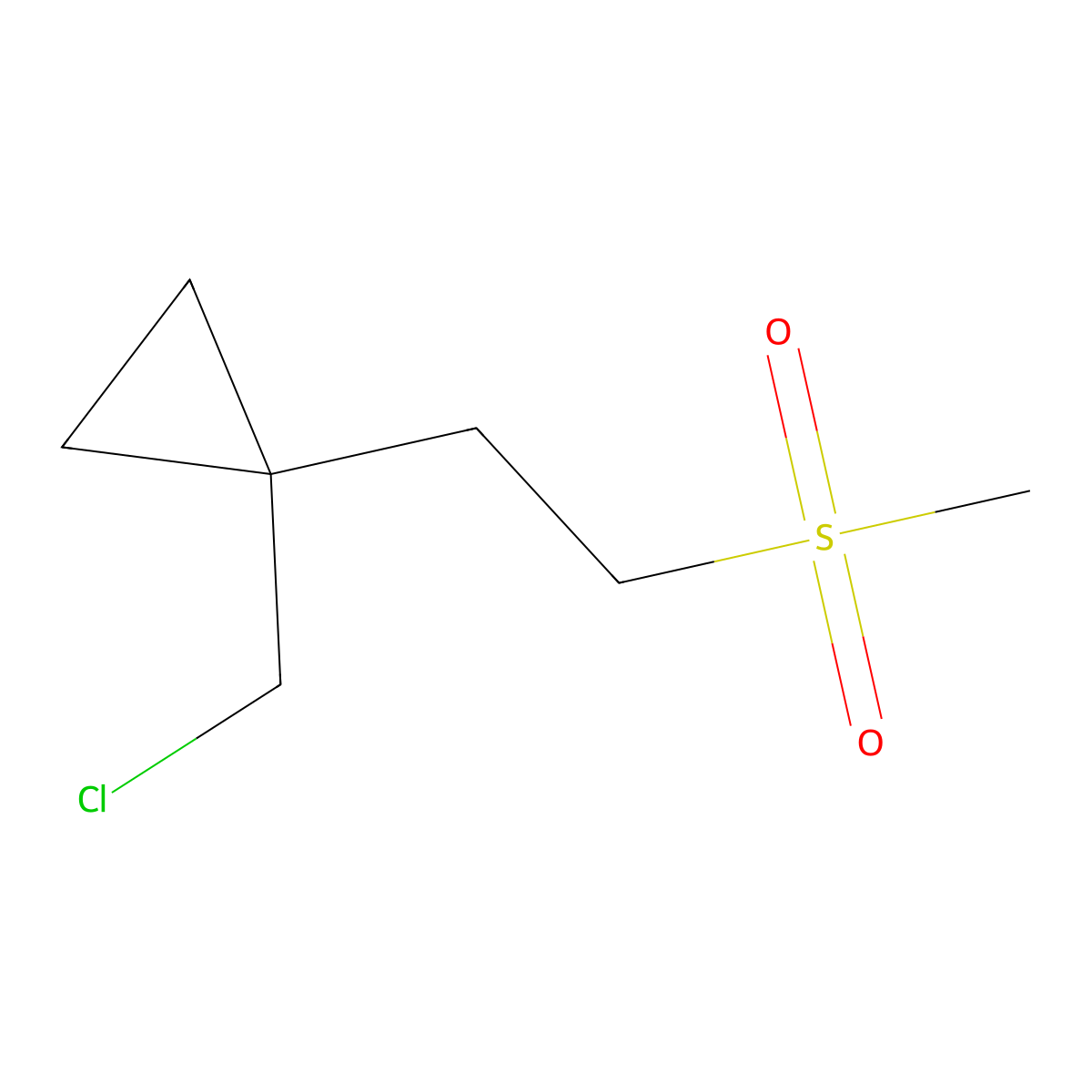 1-(Chloromethyl)-1-(2-methanesulfonylethyl)cyclopropane molecular structure, CAS 1491589-56-0
