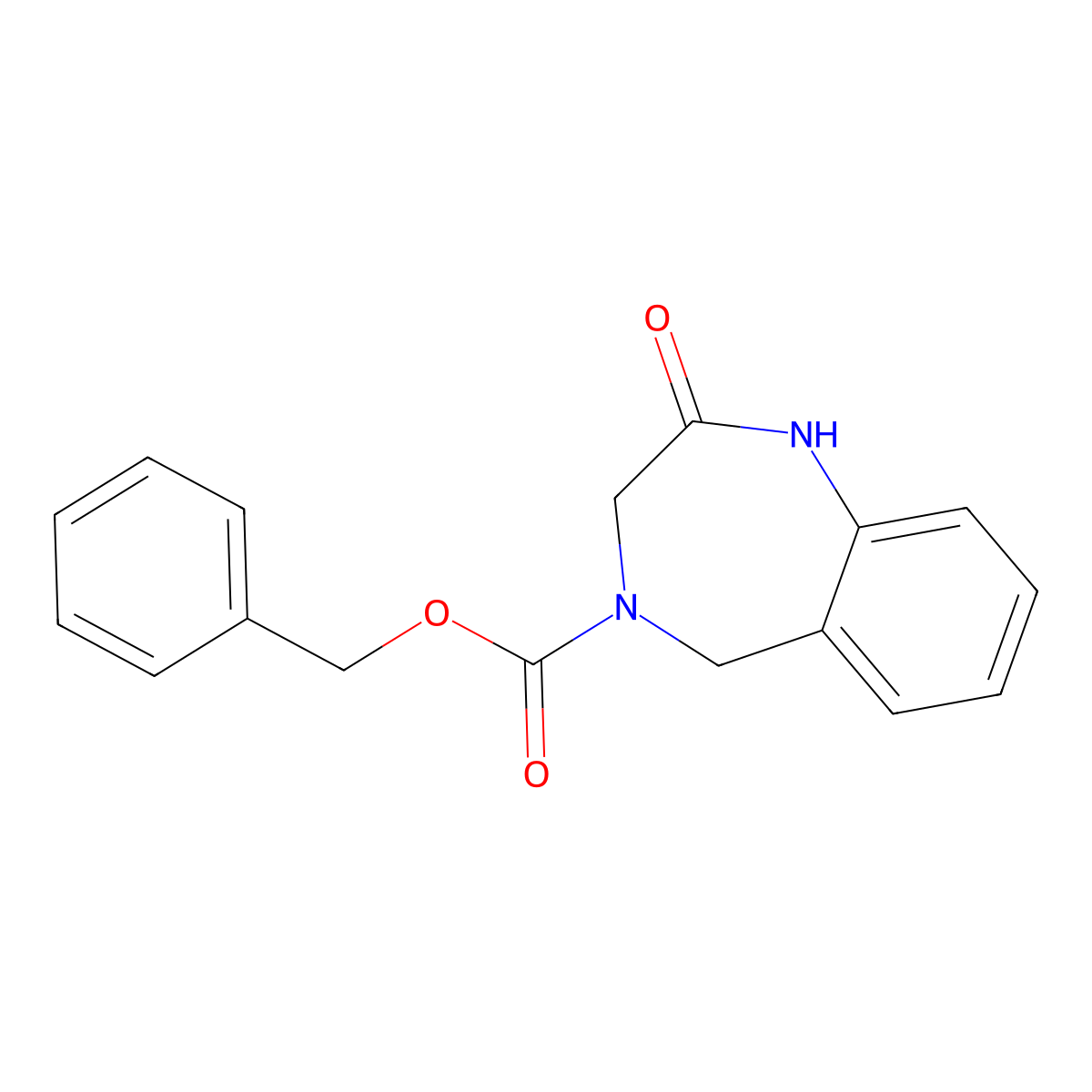 benzyl 2-oxo-2,3,4,5-tetrahydro-1H-1,4-benzodiazepine-4-carboxylate molecular structure, CAS 1491595-67-5