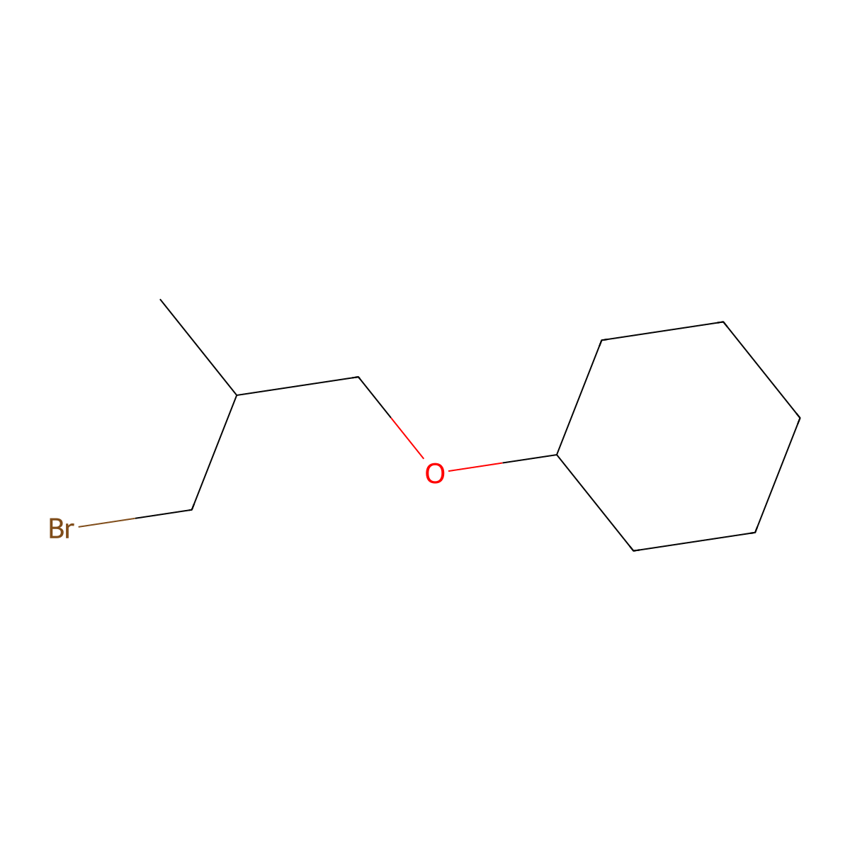 (3-Bromo-2-methylpropoxy)cyclohexane molecular structure, CAS 1491596-50-9