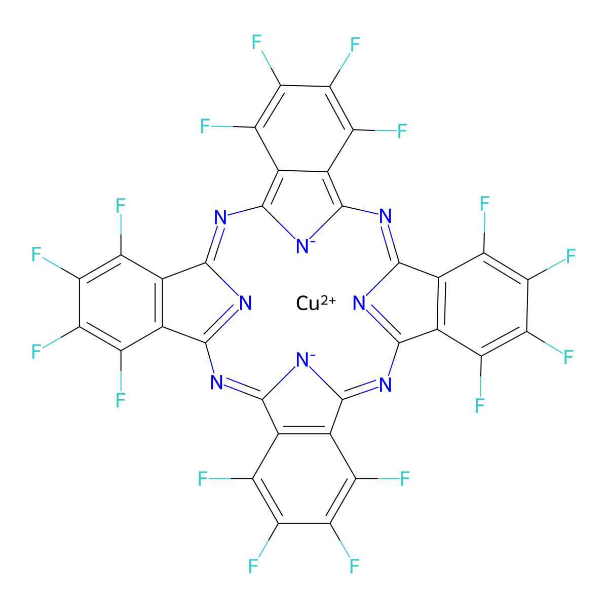 F16CuPc molecular structure, CAS 14916-87-1