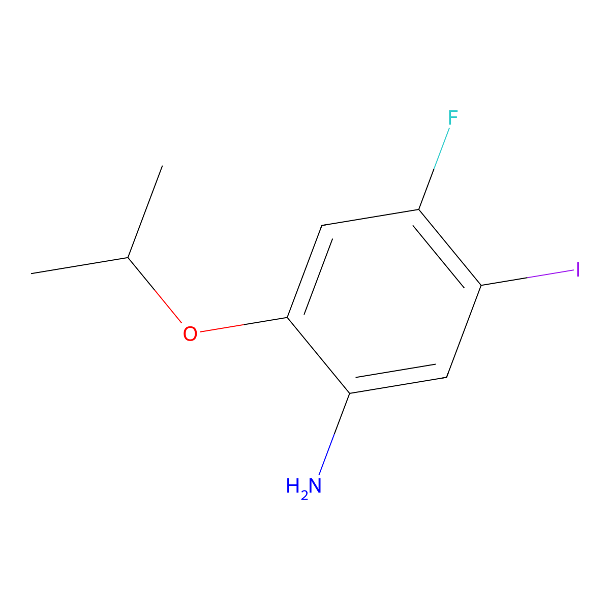 4-Fluoro-5-iodo-2-(propan-2-yloxy)aniline molecular structure, CAS 1491601-54-7