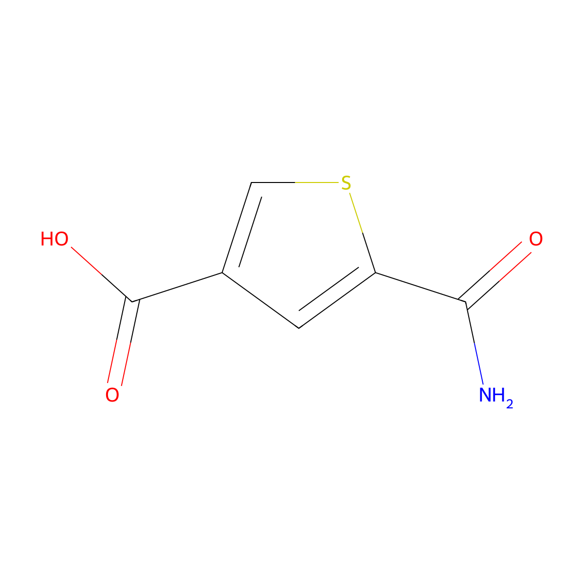 5-Carbamoylthiophene-3-carboxylic acid molecular structure, CAS 1491603-79-2