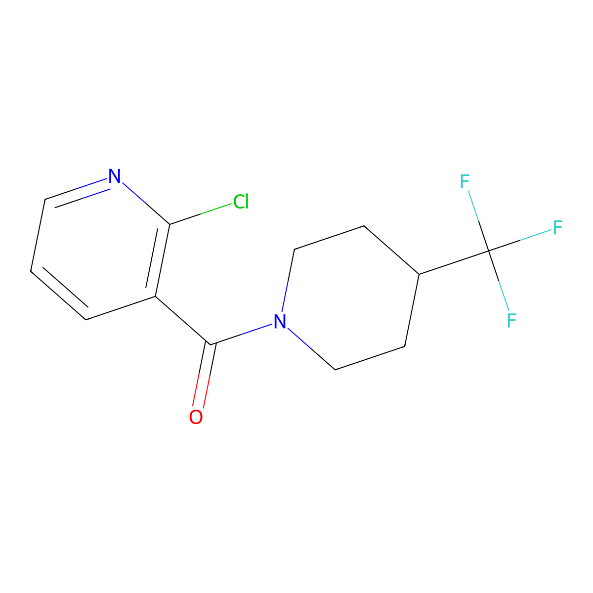 2-Chloro-3-[4-(trifluoromethyl)piperidine-1-carbonyl]pyridine molecular structure, CAS 1491626-85-7