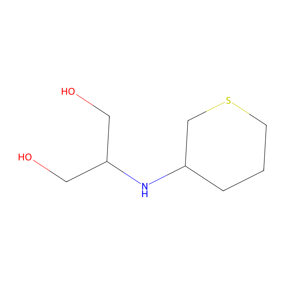 2-[(Thian-3-yl)amino]propane-1,3-diol molecular structure, CAS 1491642-55-7
