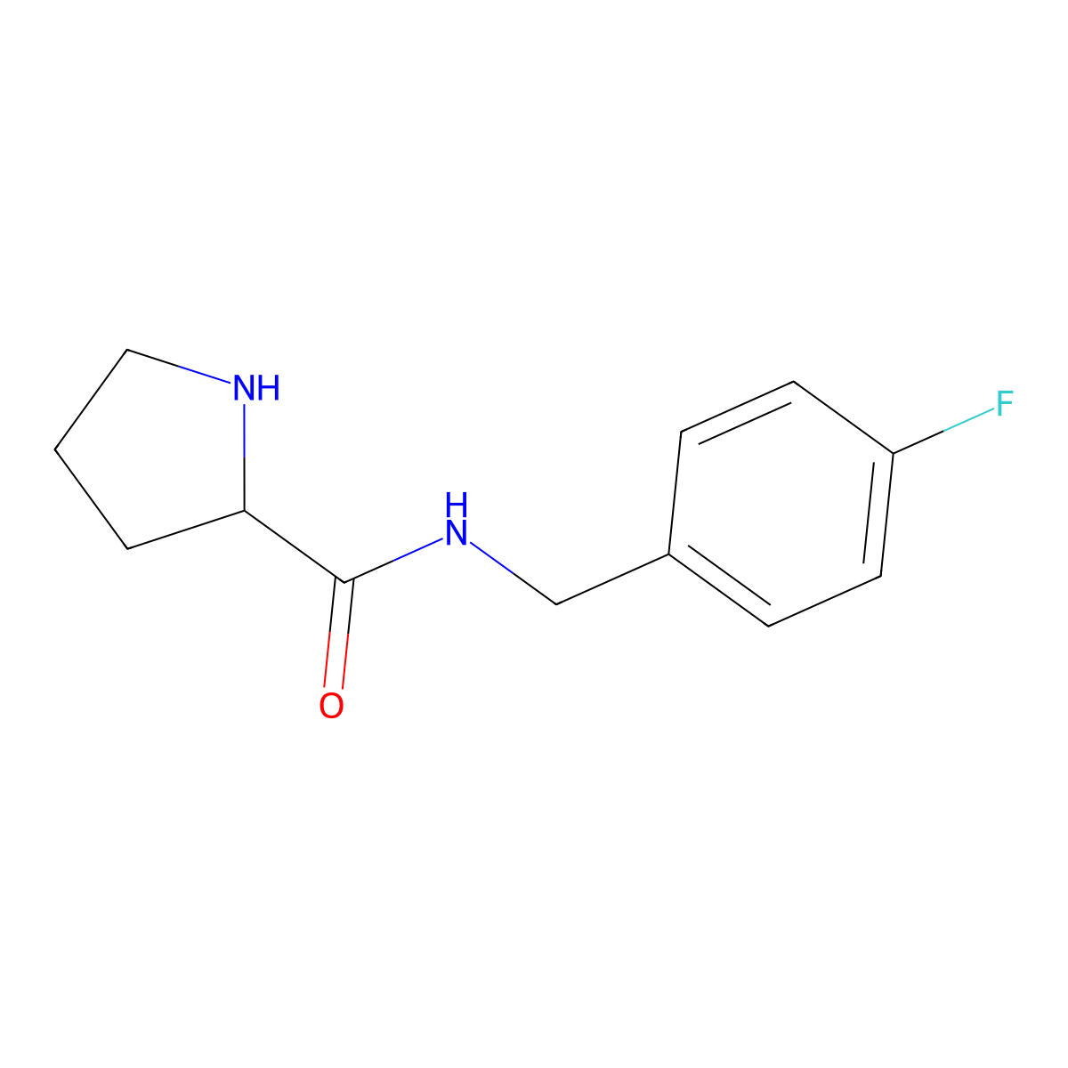 N-(4-Fluorobenzyl)pyrrolidine-2-carboxamide molecular structure, CAS 1491643-53-8