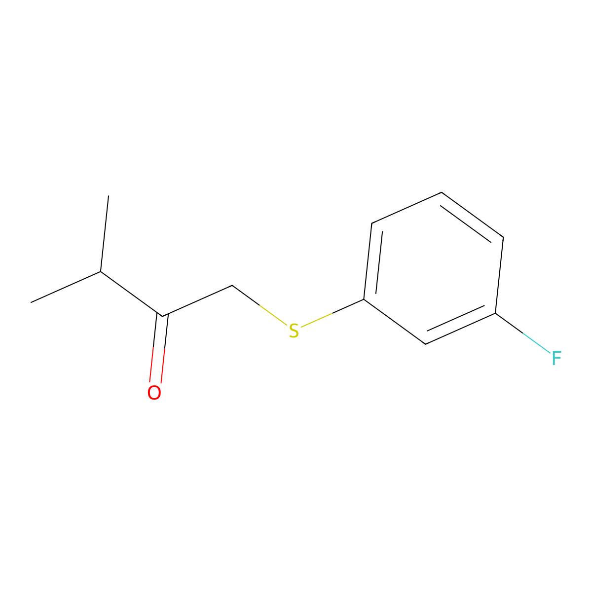 1-((3-Fluorophenyl)thio)-3-methylbutan-2-one molecular structure, CAS 1491647-45-0