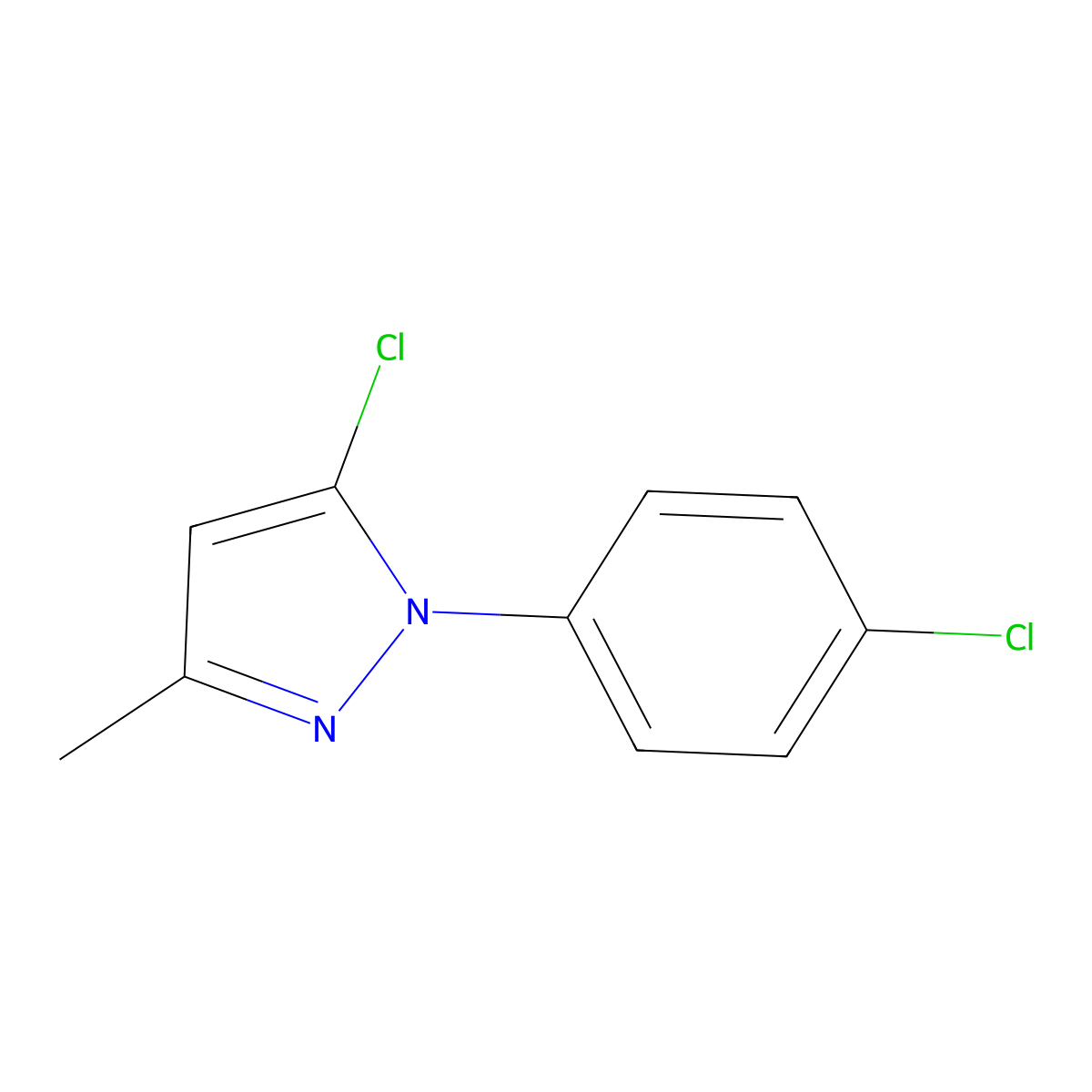5-chloro-1-(4-chlorophenyl)-3-methyl-1H-pyrazole molecular structure, CAS 1491657-12-5