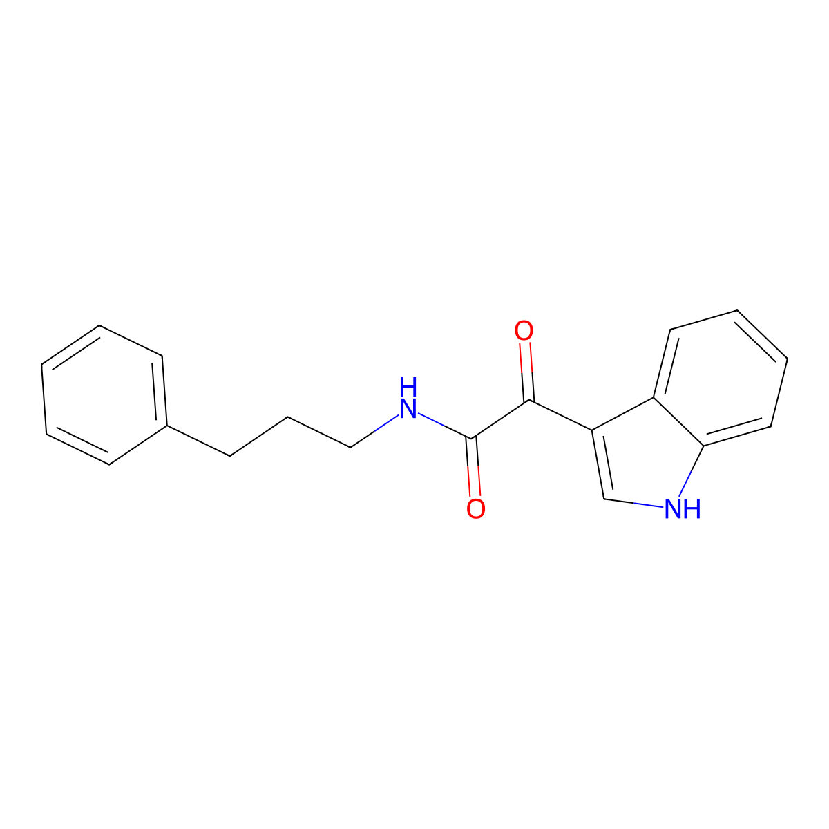 2-(1H-indol-3-yl)-2-oxo-N-(3-phenylpropyl)acetamide molecular structure, CAS 149167-36-2
