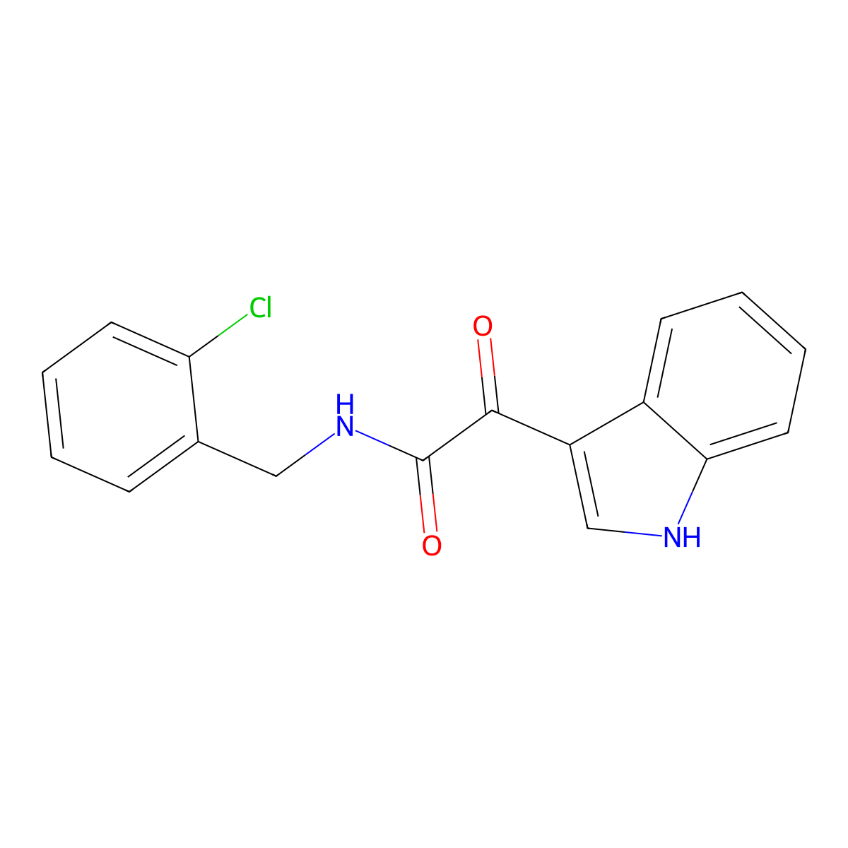 N-[(2-chlorophenyl)methyl]-2-(1H-indol-3-yl)-2-oxoacetamide molecular structure, CAS 149167-51-1