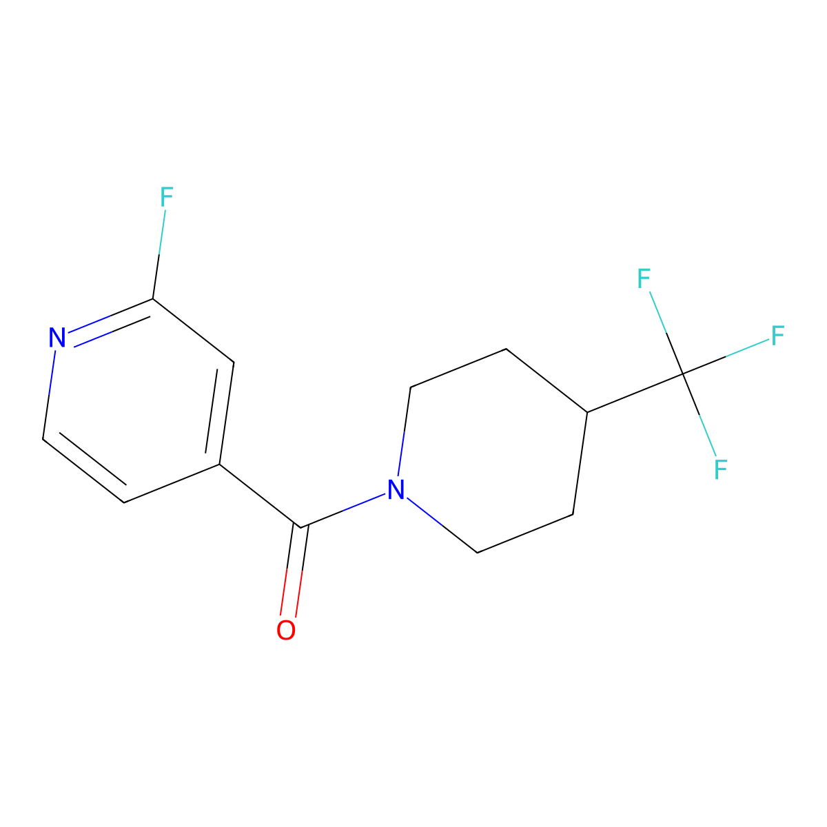 (2-Fluoropyridin-4-yl)(4-(trifluoromethyl)piperidin-1-yl)methanone molecular structure, CAS 1491672-98-0