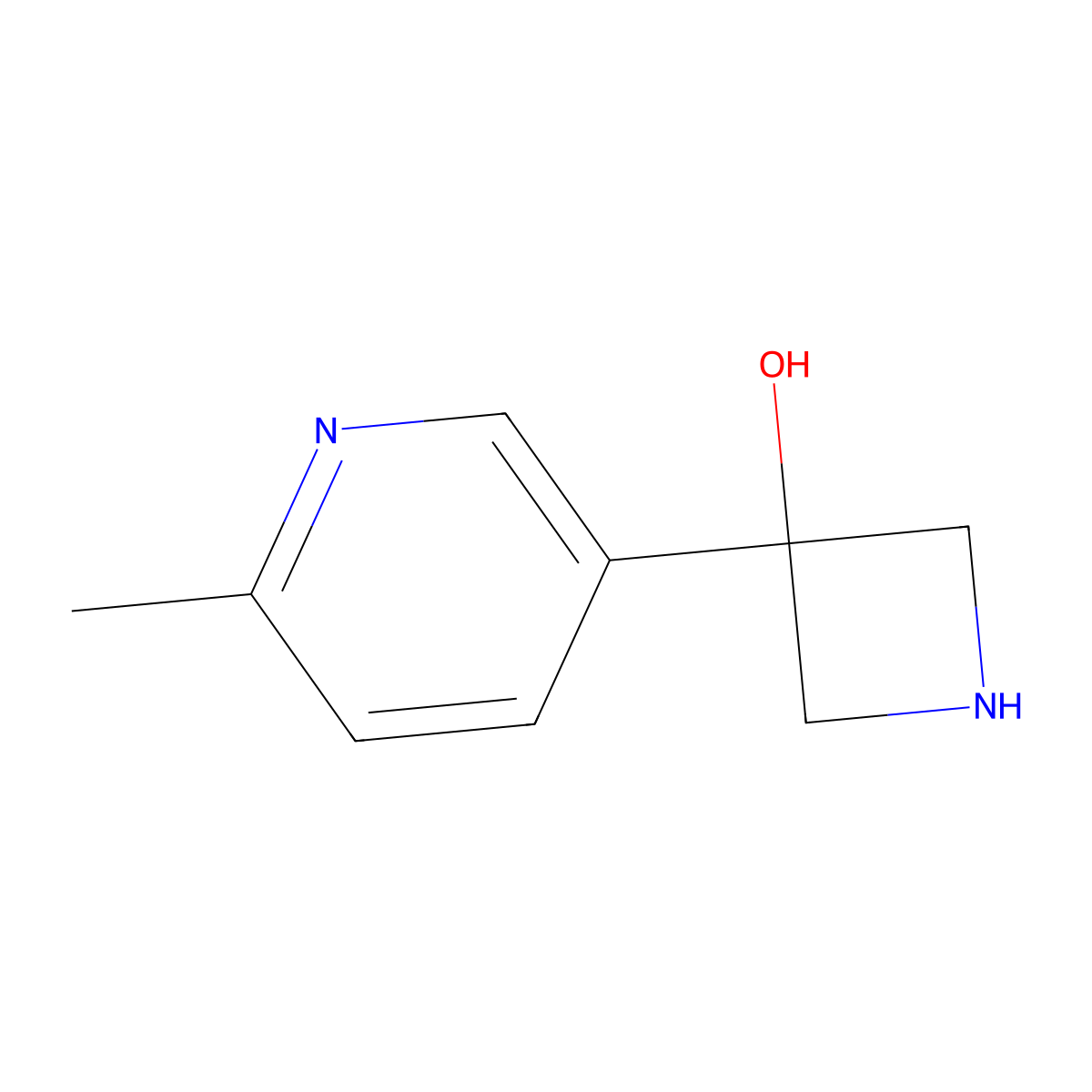 3-(6-Methylpyridin-3-yl)azetidin-3-ol molecular structure, CAS 1491681-02-7