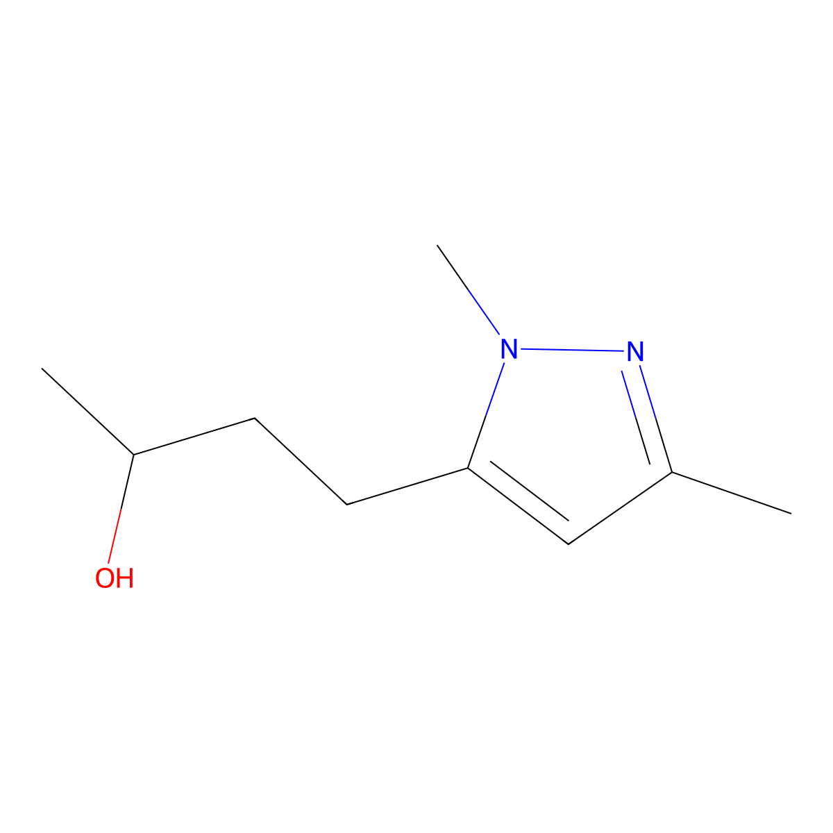 4-(1,3-dimethyl-1H-pyrazol-5-yl)butan-2-ol molecular structure, CAS 1491688-84-6