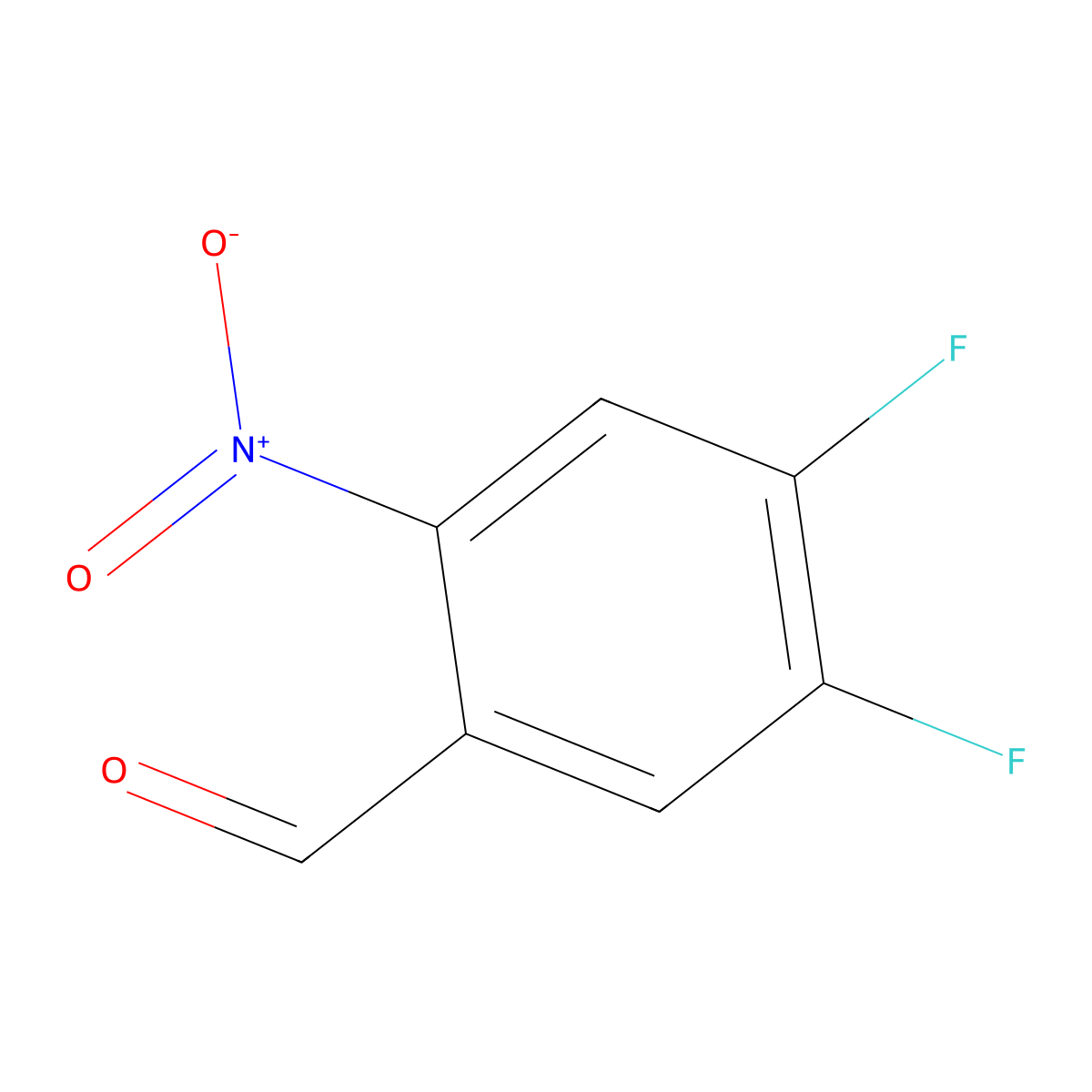 4,5-Difluoro-2-nitrobenzaldehyde molecular structure, CAS 149169-49-3