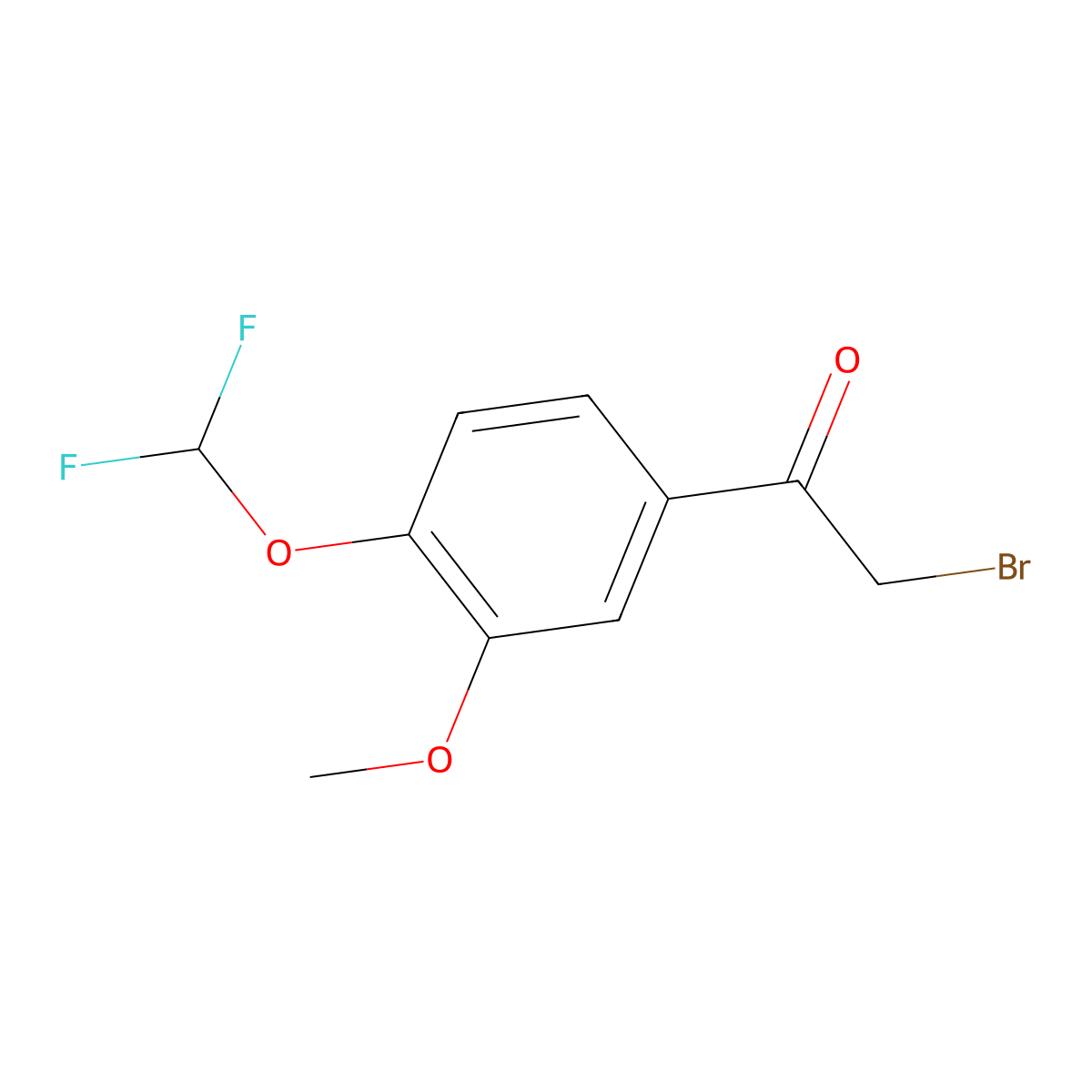 2-Bromo-1-[4-(difluoromethoxy)-3-methoxyphenyl]ethan-1-one molecular structure, CAS 149169-71-1