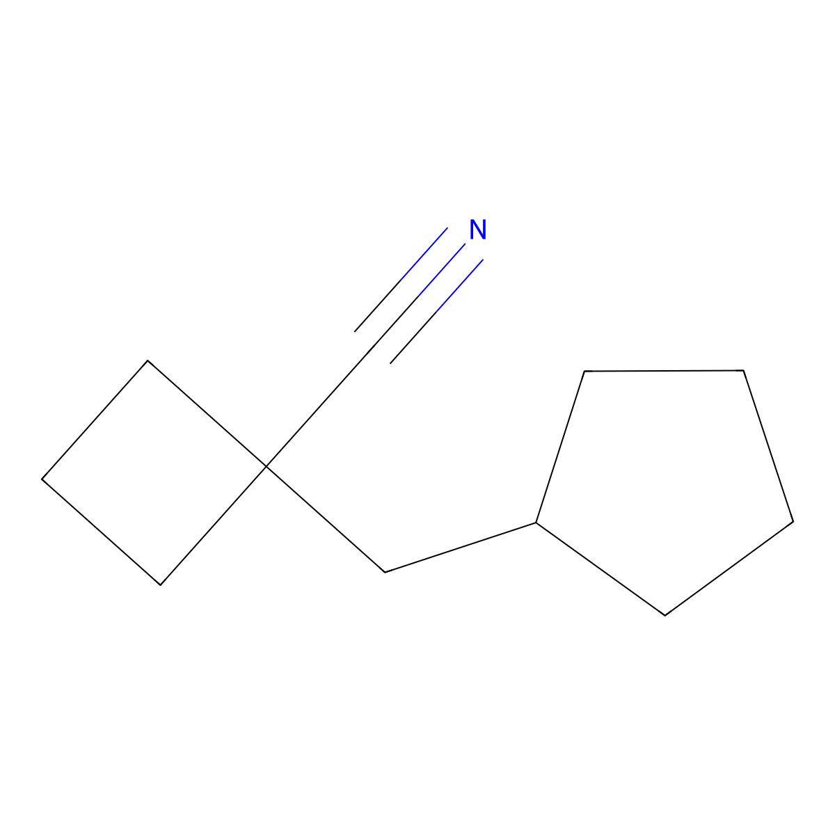 1-(Cyclopentylmethyl)cyclobutane-1-carbonitrile molecular structure, CAS 1491706-47-8