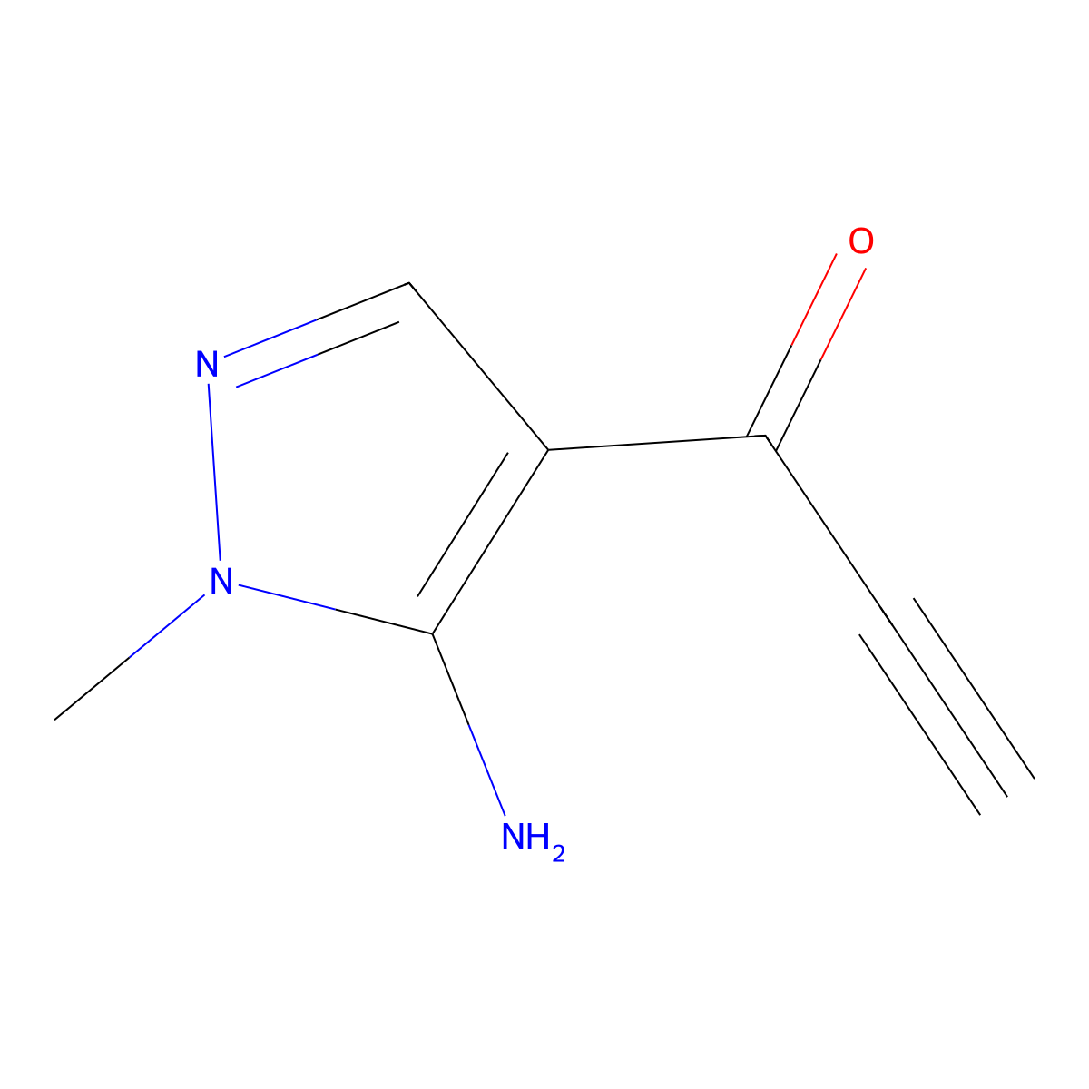 1-(5-Amino-1-methyl-1H-pyrazol-4-YL)prop-2-YN-1-one molecular structure, CAS 1491722-16-7