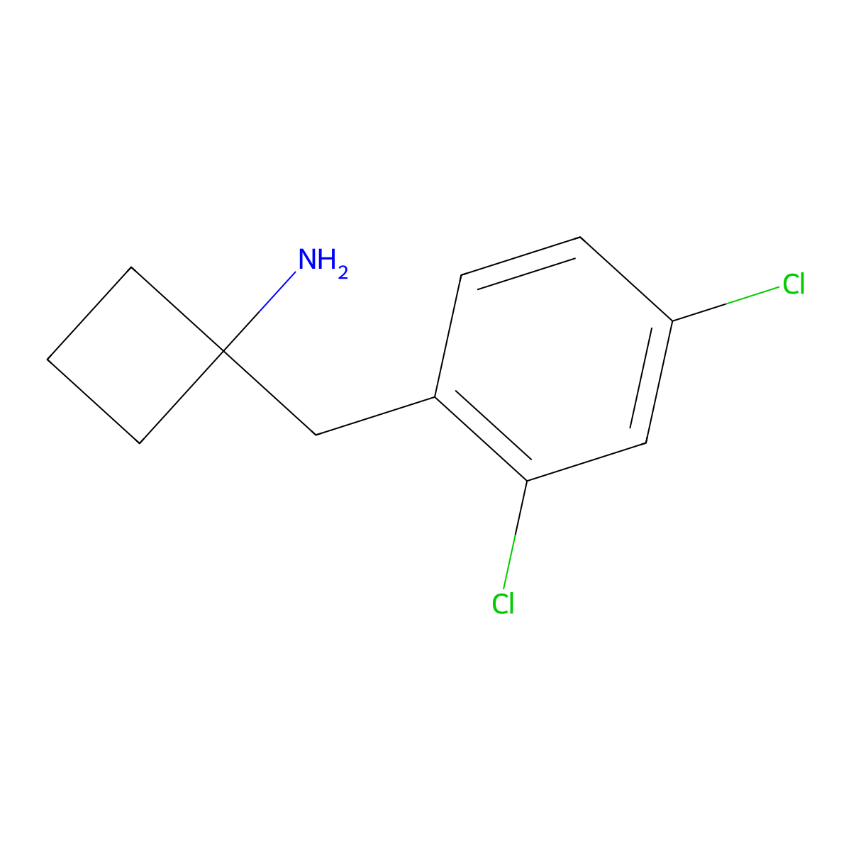 1-(2,4-Dichlorobenzyl)cyclobutan-1-amine molecular structure, CAS 1491735-58-0