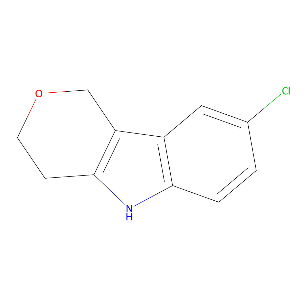 8-Chloro-1H,3H,4H,5H-pyrano[4,3-B]indole molecular structure, CAS 1491740-24-9