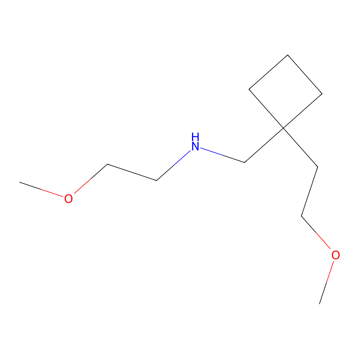 (2-Methoxyethyl)({[1-(2-methoxyethyl)cyclobutyl]methyl})amine molecular structure, CAS 1491746-50-9